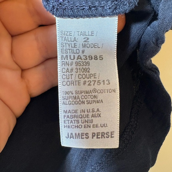 James Perse Navy Crew Neck T-Shirt Womens Size 2 Short Sleeve - Picture 7 of 7